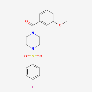molecular formula C18H19FN2O4S B4779516 1-[(4-fluorophenyl)sulfonyl]-4-(3-methoxybenzoyl)piperazine 