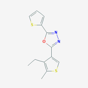 molecular formula C13H12N2OS2 B4779527 2-(4-ethyl-5-methyl-3-thienyl)-5-(2-thienyl)-1,3,4-oxadiazole 