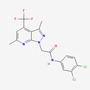 N-(3,4-dichlorophenyl)-2-[3,6-dimethyl-4-(trifluoromethyl)-1H-pyrazolo[3,4-b]pyridin-1-yl]acetamide