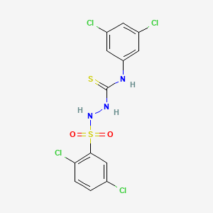 molecular formula C13H9Cl4N3O2S2 B4779573 N-(3,5-dichlorophenyl)-2-[(2,5-dichlorophenyl)sulfonyl]hydrazinecarbothioamide CAS No. 669732-40-5