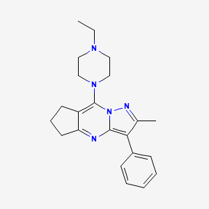 molecular formula C22H27N5 B4779587 8-(4-ethyl-1-piperazinyl)-2-methyl-3-phenyl-6,7-dihydro-5H-cyclopenta[d]pyrazolo[1,5-a]pyrimidine 