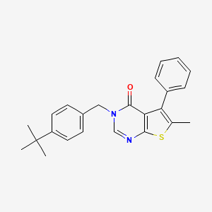molecular formula C24H24N2OS B4779616 3-(4-tert-butylbenzyl)-6-methyl-5-phenylthieno[2,3-d]pyrimidin-4(3H)-one 