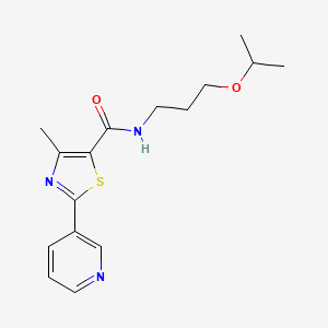 molecular formula C16H21N3O2S B4779622 N-(3-isopropoxypropyl)-4-methyl-2-(3-pyridinyl)-1,3-thiazole-5-carboxamide 