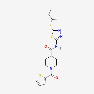 molecular formula C17H22N4O2S3 B4779625 N-[5-(sec-butylthio)-1,3,4-thiadiazol-2-yl]-1-(2-thienylcarbonyl)-4-piperidinecarboxamide 