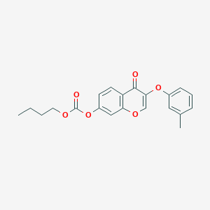 molecular formula C21H20O6 B4779662 butyl 3-(3-methylphenoxy)-4-oxo-4H-chromen-7-yl carbonate 