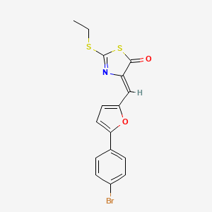 molecular formula C16H12BrNO2S2 B4779675 4-{[5-(4-bromophenyl)-2-furyl]methylene}-2-(ethylthio)-1,3-thiazol-5(4H)-one 
