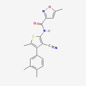 molecular formula C19H17N3O2S B4779677 N-[3-cyano-4-(3,4-dimethylphenyl)-5-methyl-2-thienyl]-5-methyl-3-isoxazolecarboxamide 