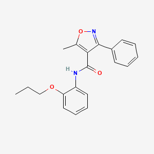 molecular formula C20H20N2O3 B4779681 5-methyl-3-phenyl-N-(2-propoxyphenyl)-4-isoxazolecarboxamide 