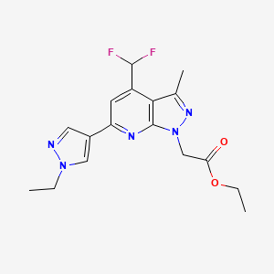 molecular formula C17H19F2N5O2 B4779714 ethyl [4-(difluoromethyl)-6-(1-ethyl-1H-pyrazol-4-yl)-3-methyl-1H-pyrazolo[3,4-b]pyridin-1-yl]acetate 