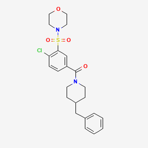 molecular formula C23H27ClN2O4S B4779722 4-({5-[(4-benzyl-1-piperidinyl)carbonyl]-2-chlorophenyl}sulfonyl)morpholine 