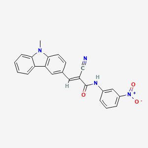 molecular formula C23H16N4O3 B4779724 2-cyano-3-(9-methyl-9H-carbazol-3-yl)-N-(3-nitrophenyl)acrylamide 
