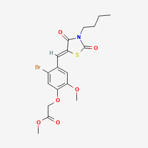 molecular formula C18H20BrNO6S B4779752 methyl {5-bromo-4-[(3-butyl-2,4-dioxo-1,3-thiazolidin-5-ylidene)methyl]-2-methoxyphenoxy}acetate 