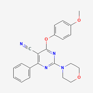 molecular formula C22H20N4O3 B4779766 4-(4-methoxyphenoxy)-2-(4-morpholinyl)-6-phenyl-5-pyrimidinecarbonitrile 