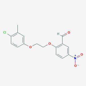 molecular formula C16H14ClNO5 B4779774 2-[2-(4-chloro-3-methylphenoxy)ethoxy]-5-nitrobenzaldehyde 