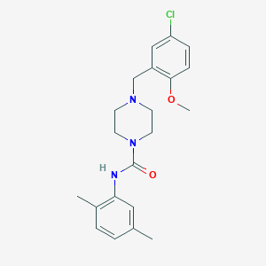 molecular formula C21H26ClN3O2 B4779789 4-(5-chloro-2-methoxybenzyl)-N-(2,5-dimethylphenyl)-1-piperazinecarboxamide 