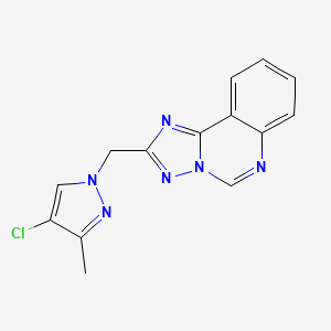 molecular formula C14H11ClN6 B4779793 2-[(4-chloro-3-methyl-1H-pyrazol-1-yl)methyl][1,2,4]triazolo[1,5-c]quinazoline 