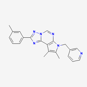molecular formula C22H20N6 B4779796 8,9-dimethyl-2-(3-methylphenyl)-7-(3-pyridinylmethyl)-7H-pyrrolo[3,2-e][1,2,4]triazolo[1,5-c]pyrimidine 