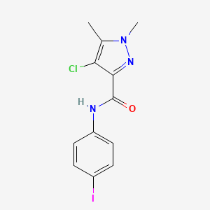 molecular formula C12H11ClIN3O B4779801 4-chloro-N-(4-iodophenyl)-1,5-dimethyl-1H-pyrazole-3-carboxamide 