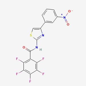 molecular formula C16H6F5N3O3S B4779802 2,3,4,5,6-pentafluoro-N-[4-(3-nitrophenyl)-1,3-thiazol-2-yl]benzamide 