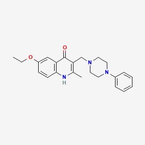 molecular formula C23H27N3O2 B4779803 6-ethoxy-2-methyl-3-[(4-phenyl-1-piperazinyl)methyl]-4-quinolinol 