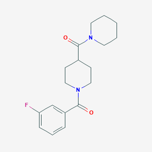 molecular formula C18H23FN2O2 B4779806 1-(3-fluorobenzoyl)-4-(1-piperidinylcarbonyl)piperidine 