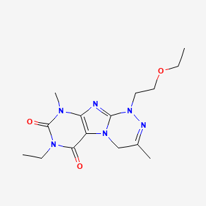 molecular formula C15H22N6O3 B4779814 1-(2-ethoxyethyl)-7-ethyl-3,9-dimethyl-1,4-dihydro[1,2,4]triazino[3,4-f]purine-6,8(7H,9H)-dione 