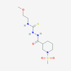 molecular formula C11H22N4O4S2 B4779851 N-(2-methoxyethyl)-2-{[1-(methylsulfonyl)-3-piperidinyl]carbonyl}hydrazinecarbothioamide 