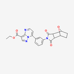 ethyl 7-[3-(3,5-dioxo-10-oxa-4-azatricyclo[5.2.1.0~2,6~]dec-4-yl)phenyl]pyrazolo[1,5-a]pyrimidine-3-carboxylate