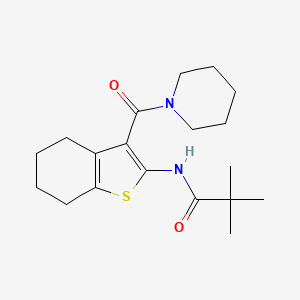 molecular formula C19H28N2O2S B4779868 2,2-dimethyl-N-[3-(1-piperidinylcarbonyl)-4,5,6,7-tetrahydro-1-benzothien-2-yl]propanamide 