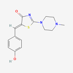 molecular formula C15H17N3O2S B4779869 5-(4-hydroxybenzylidene)-2-(4-methyl-1-piperazinyl)-1,3-thiazol-4(5H)-one 