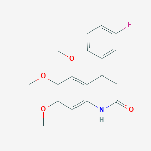 molecular formula C18H18FNO4 B4779870 4-(3-FLUOROPHENYL)-5,6,7-TRIMETHOXY-1,2,3,4-TETRAHYDROQUINOLIN-2-ONE 