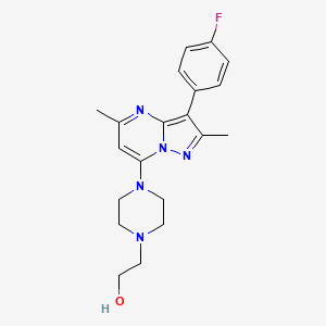 molecular formula C20H24FN5O B4779890 2-{4-[3-(4-fluorophenyl)-2,5-dimethylpyrazolo[1,5-a]pyrimidin-7-yl]-1-piperazinyl}ethanol 