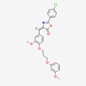 molecular formula C27H24ClNO6 B4779895 2-(4-chlorophenyl)-4-{3-methoxy-4-[3-(3-methoxyphenoxy)propoxy]benzylidene}-1,3-oxazol-5(4H)-one 
