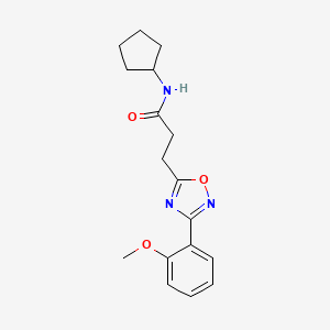 molecular formula C17H21N3O3 B4779903 N-cyclopentyl-3-[3-(2-methoxyphenyl)-1,2,4-oxadiazol-5-yl]propanamide 