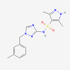 molecular formula C15H18N6O2S B4779964 3,5-dimethyl-N-[1-(3-methylbenzyl)-1H-1,2,4-triazol-3-yl]-1H-pyrazole-4-sulfonamide 