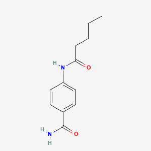 molecular formula C12H16N2O2 B4779977 4-(戊酰氨基)苯甲酰胺 