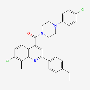 7-chloro-4-{[4-(4-chlorophenyl)-1-piperazinyl]carbonyl}-2-(4-ethylphenyl)-8-methylquinoline