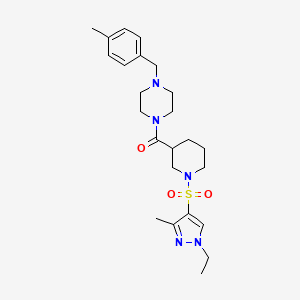 molecular formula C24H35N5O3S B4780015 1-({1-[(1-ethyl-3-methyl-1H-pyrazol-4-yl)sulfonyl]-3-piperidinyl}carbonyl)-4-(4-methylbenzyl)piperazine 