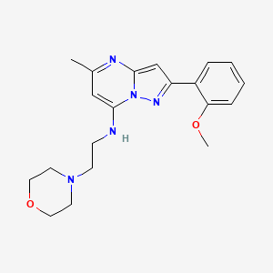molecular formula C20H25N5O2 B4780024 2-(2-methoxyphenyl)-5-methyl-N-[2-(4-morpholinyl)ethyl]pyrazolo[1,5-a]pyrimidin-7-amine 