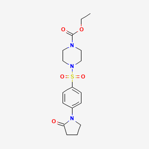 molecular formula C17H23N3O5S B4780047 ethyl 4-{[4-(2-oxo-1-pyrrolidinyl)phenyl]sulfonyl}-1-piperazinecarboxylate 