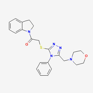molecular formula C23H25N5O2S B4780078 1-({[5-(4-morpholinylmethyl)-4-phenyl-4H-1,2,4-triazol-3-yl]thio}acetyl)indoline 