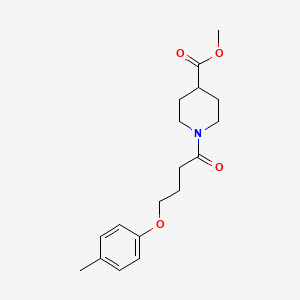 molecular formula C18H25NO4 B4780106 methyl 1-[4-(4-methylphenoxy)butanoyl]-4-piperidinecarboxylate 