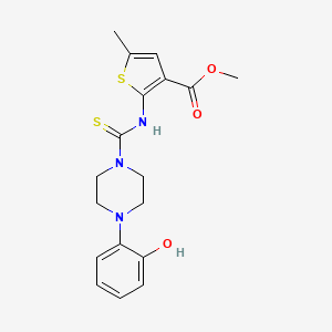 molecular formula C18H21N3O3S2 B4780130 methyl 2-({[4-(2-hydroxyphenyl)-1-piperazinyl]carbonothioyl}amino)-5-methyl-3-thiophenecarboxylate 