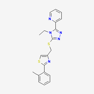 molecular formula C20H19N5S2 B4780139 2-[4-ethyl-5-({[2-(2-methylphenyl)-1,3-thiazol-4-yl]methyl}thio)-4H-1,2,4-triazol-3-yl]pyridine 