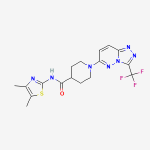 molecular formula C17H18F3N7OS B4780153 N-(4,5-dimethyl-1,3-thiazol-2-yl)-1-[3-(trifluoromethyl)[1,2,4]triazolo[4,3-b]pyridazin-6-yl]-4-piperidinecarboxamide 