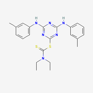 molecular formula C22H26N6S2 B4780161 4,6-bis[(3-methylphenyl)amino]-1,3,5-triazin-2-yl diethyldithiocarbamate 