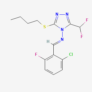 molecular formula C14H14ClF3N4S B4780163 3-(butylthio)-N-(2-chloro-6-fluorobenzylidene)-5-(difluoromethyl)-4H-1,2,4-triazol-4-amine 