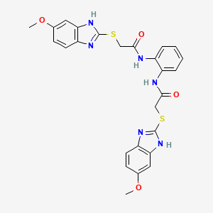 molecular formula C26H24N6O4S2 B4780179 N,N'-1,2-phenylenebis{2-[(5-methoxy-1H-benzimidazol-2-yl)thio]acetamide} 