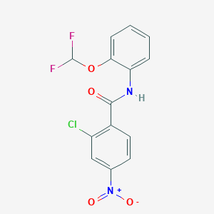 molecular formula C14H9ClF2N2O4 B4780187 2-chloro-N-[2-(difluoromethoxy)phenyl]-4-nitrobenzamide 