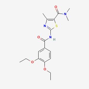 molecular formula C18H23N3O4S B4780210 2-[(3,4-diethoxybenzoyl)amino]-N,N,4-trimethyl-1,3-thiazole-5-carboxamide 